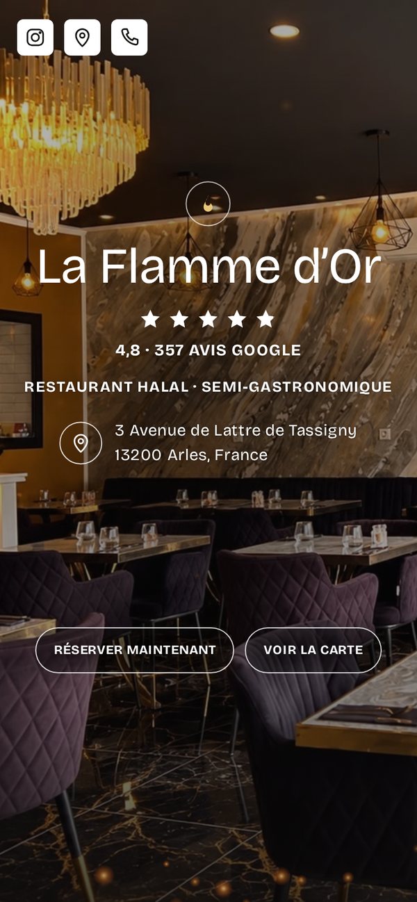 Le site de La Flamme d’Or sur téléphone